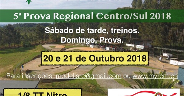 5ª  Prova Campeonato Regional Centro/Sul 1:8 TT - Informações